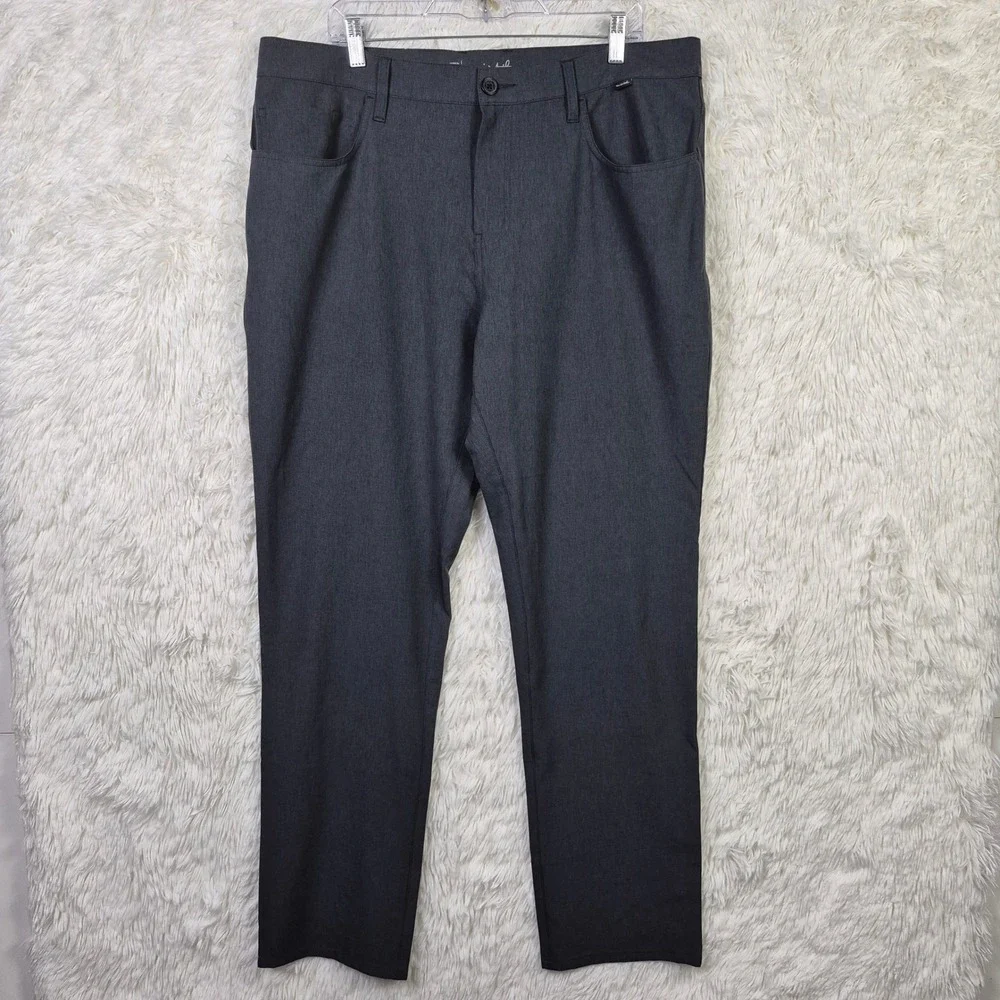 Travis Mathew Open to Close Pants Mens 38 Charcoal Grey Heather Golf 1MT435